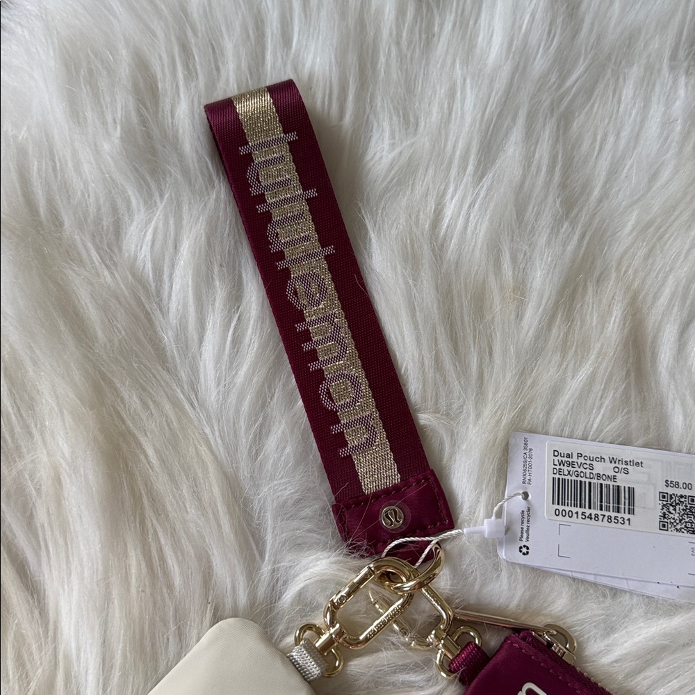 Lululemon Dual Pouch Wristlet DELX/GOLD/BONE - Picture 2 of 4